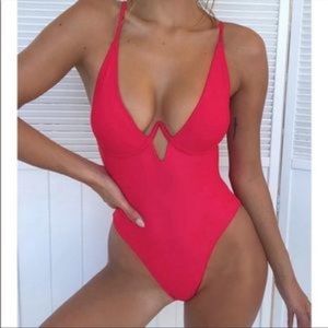 NWT Sheshow neon one piece swimsuit medium